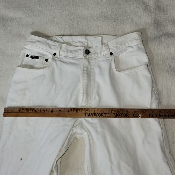 Vtg Calvin Klein Jeans Mens Size 34X30 White Denim Pants Preppy Retro Workwear - Picture 14 of 16